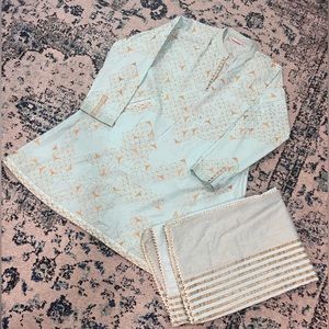 Cotton frock comes with dupatta